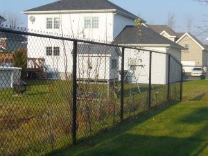 clôture, résidentiel, maille, chaîne, terrain, cour, arrière