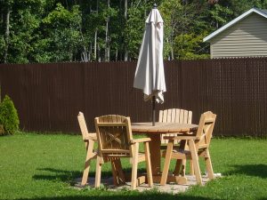 clôture, résidentiel, maille, chaîne, intime, terrain, cour, arrière